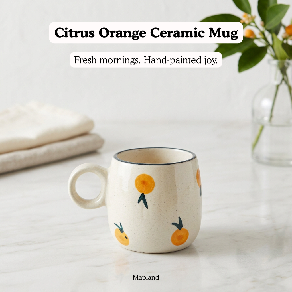 Citrus Orange Ceramic Mug - Mapland