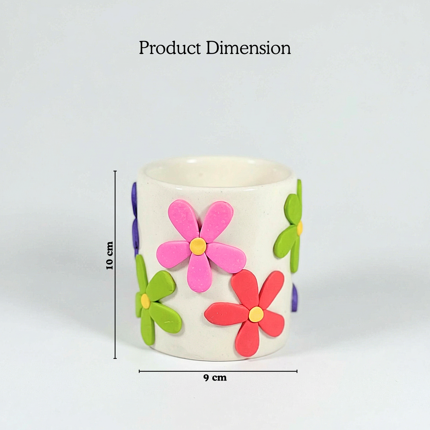 Clay Bloom Planter handmade ceramic planter — detail view, Indian artisan craft | Mapland