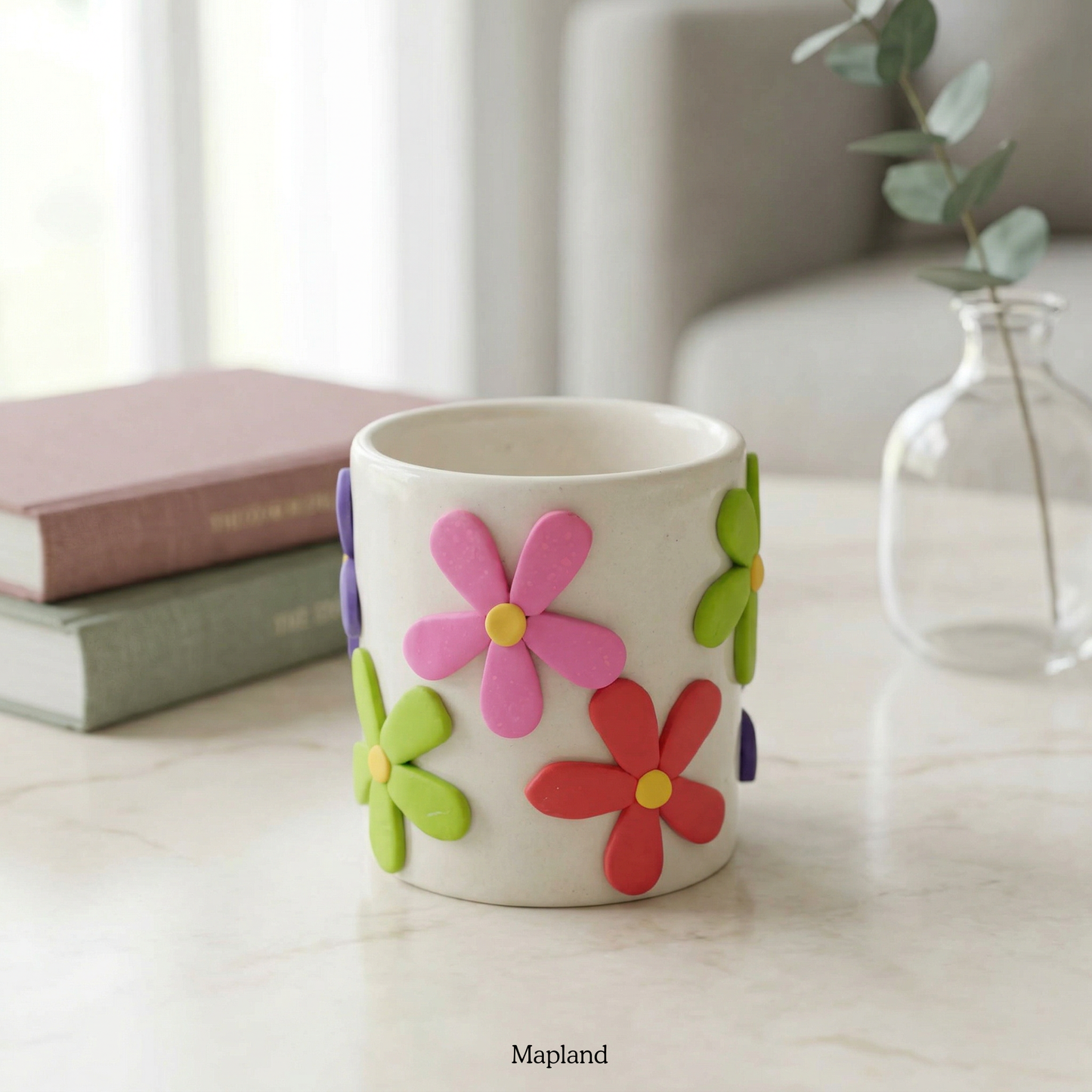 Clay Bloom Planter handmade ceramic planter, Indian artisan craft | Mapland