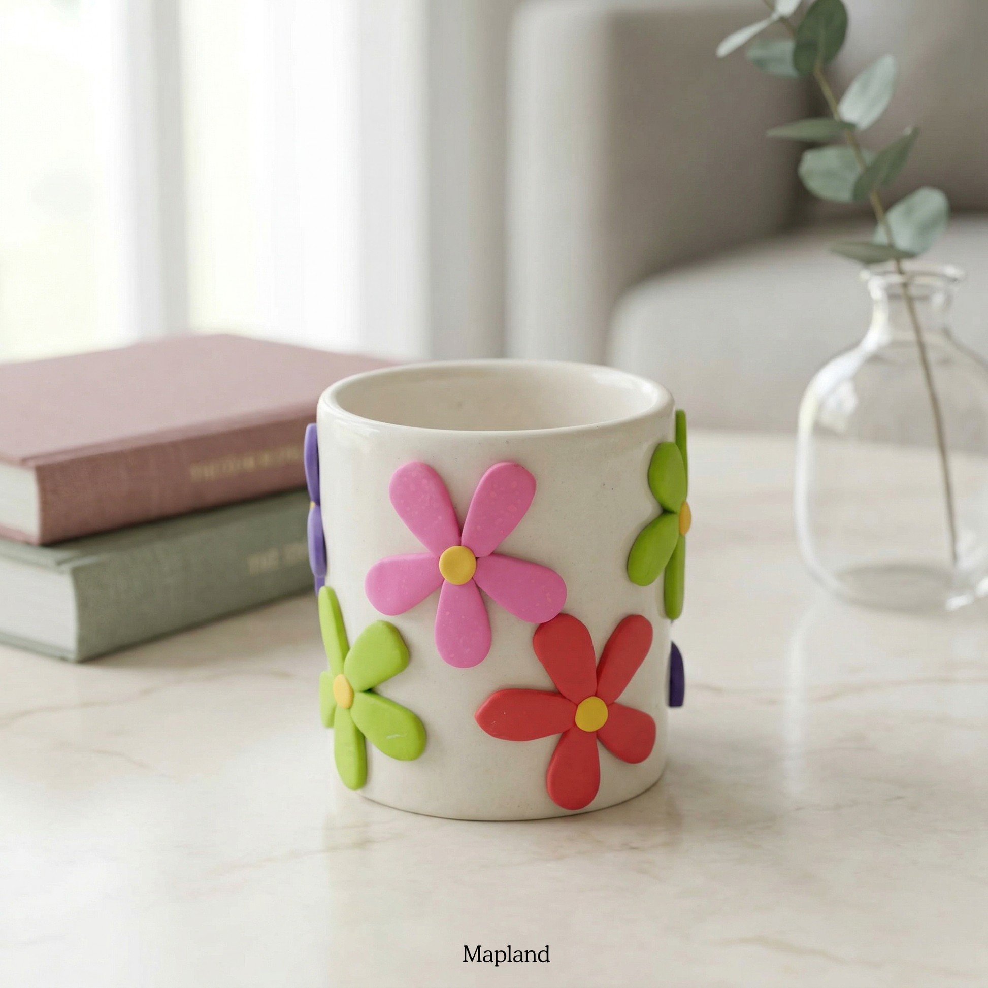 Clay Bloom Planter handmade ceramic planter, Indian artisan craft | Mapland