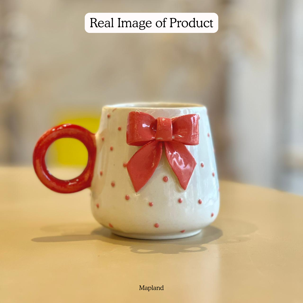 Cute Pink Bow Ceramic Mug - Mapland