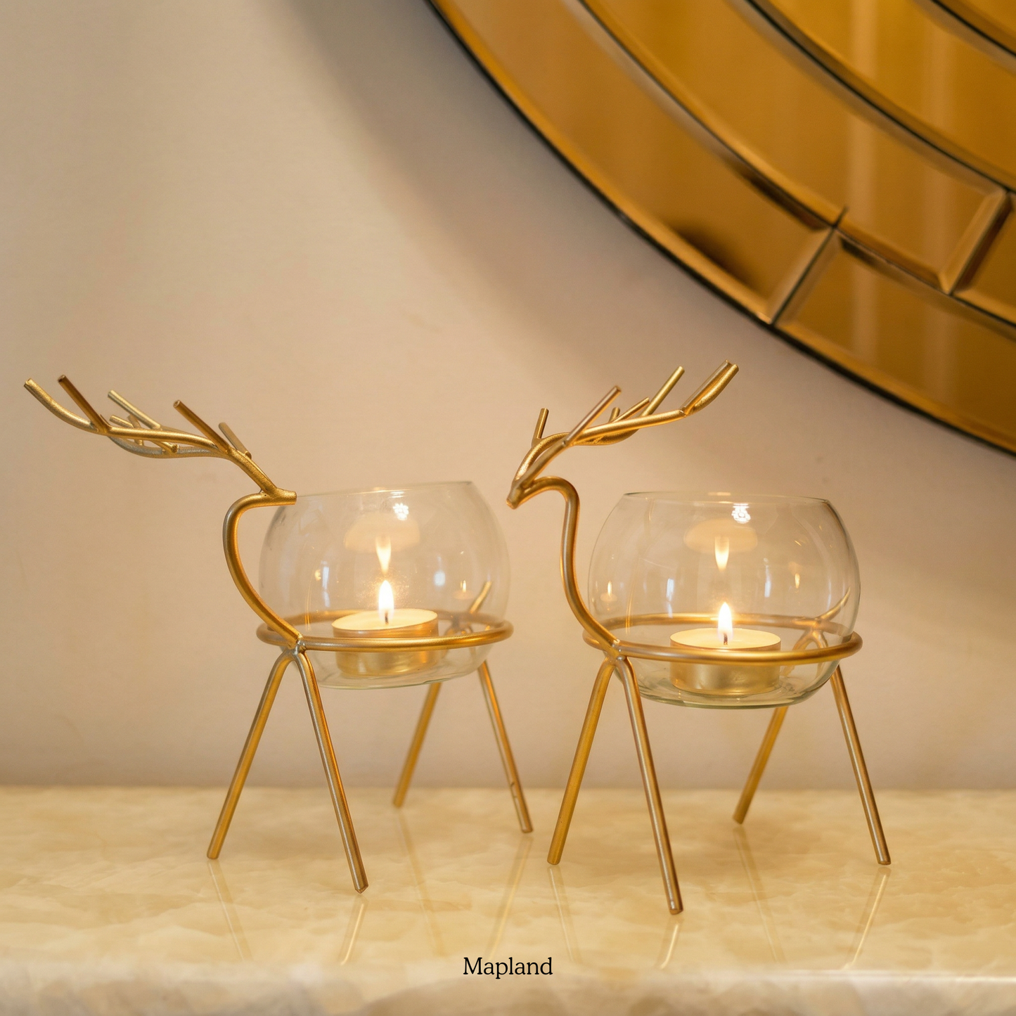 Deer Set with Glass Pots — handmade artisan home decor | Mapland