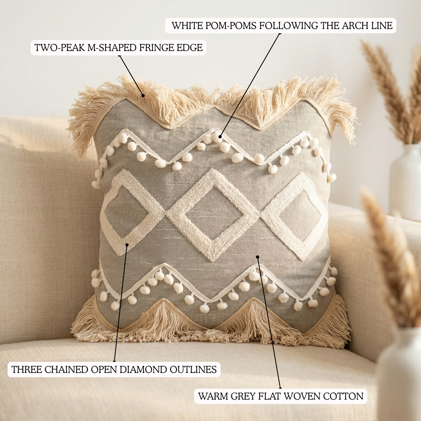 Desert Loom Boho Cushion Cover 16*16 Inches