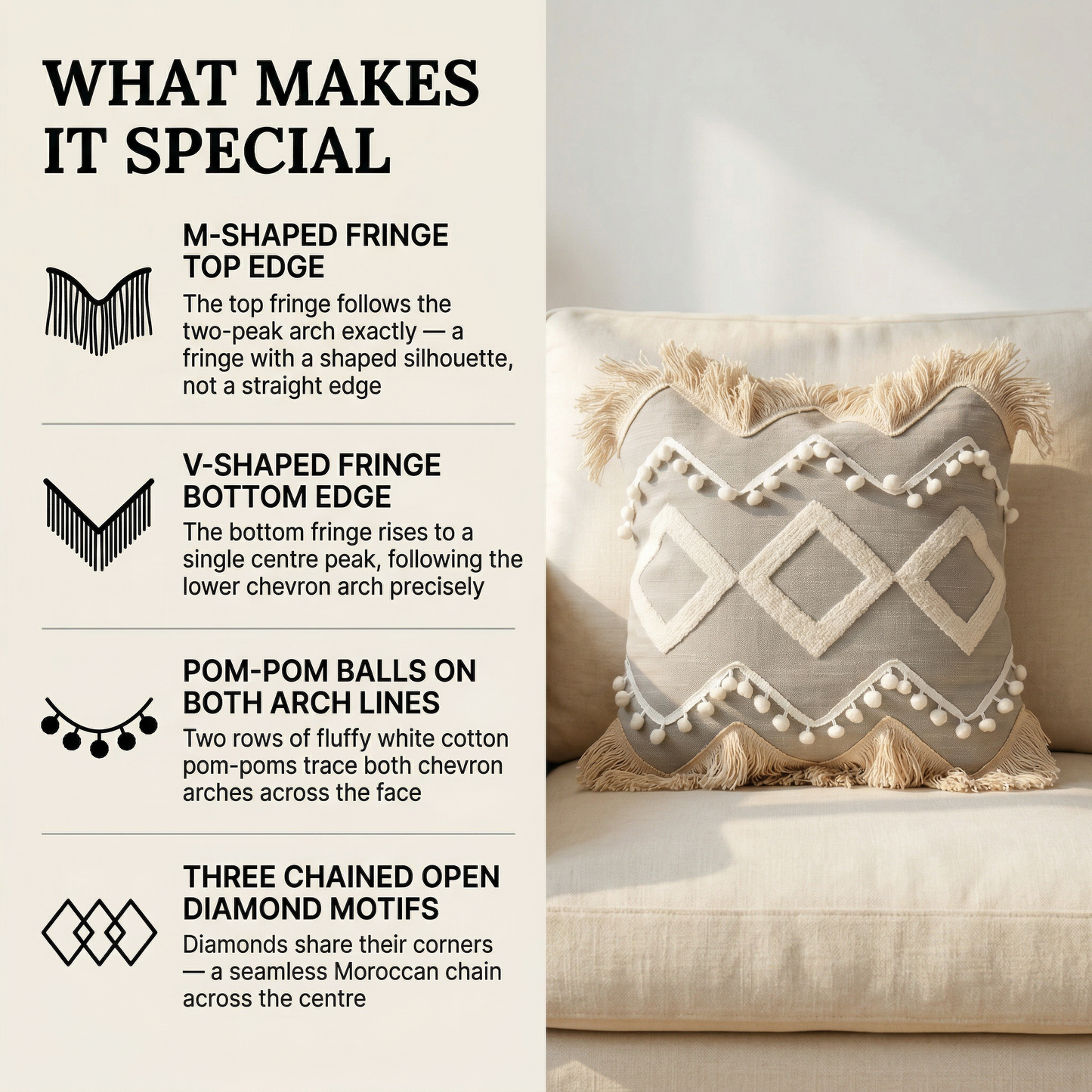 Desert Loom Boho Cushion Cover 16*16 Inches