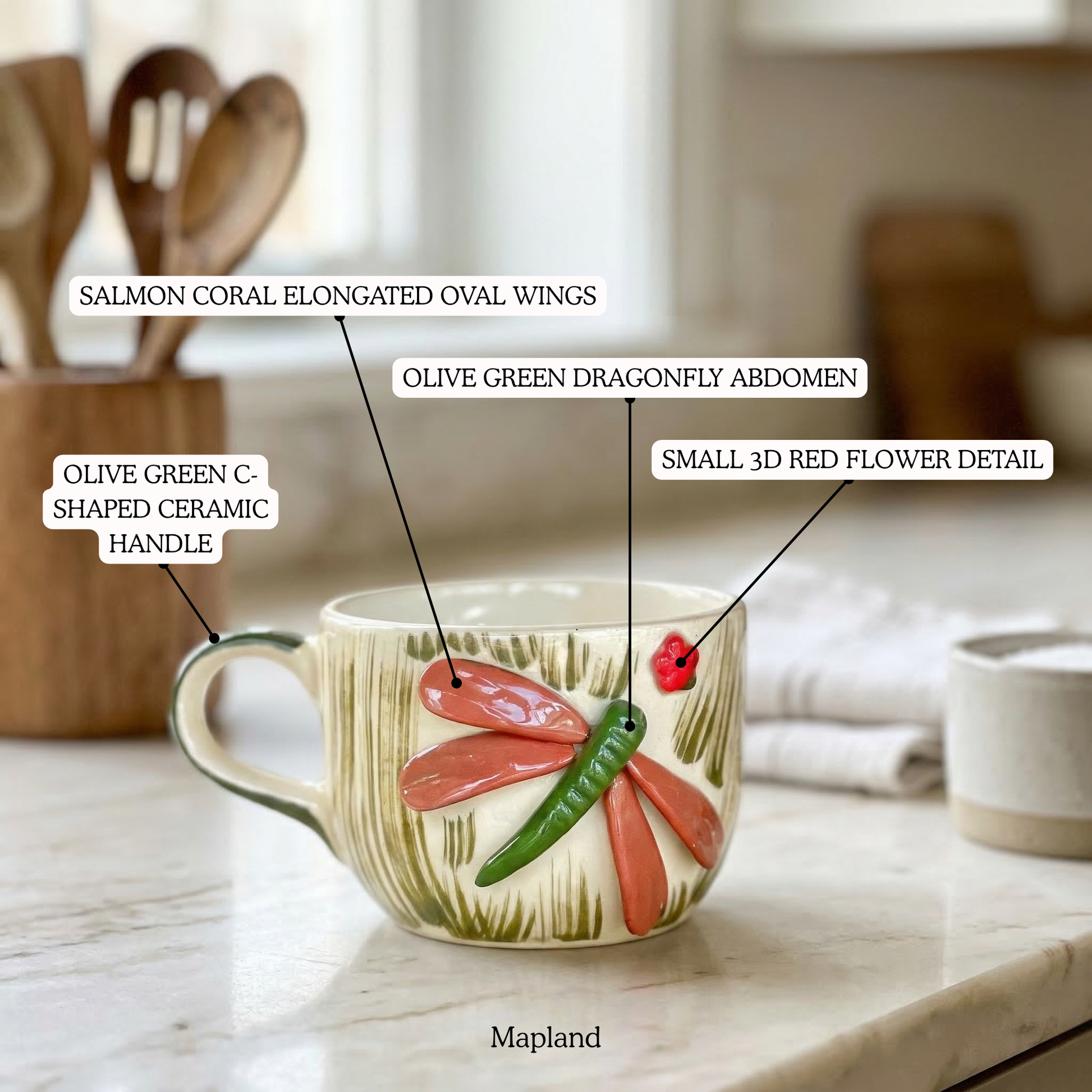 Dragonfly Meadow Mug — handmade ceramic cup | Mapland