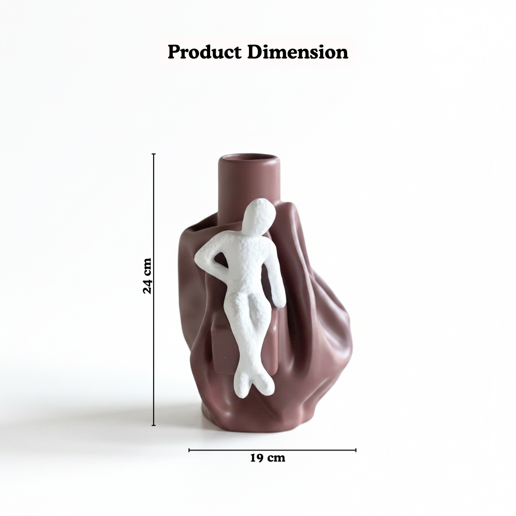 Draped Vase with Figurine Accent