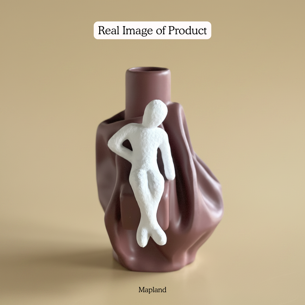 Draped Vase with Figurine Accent
