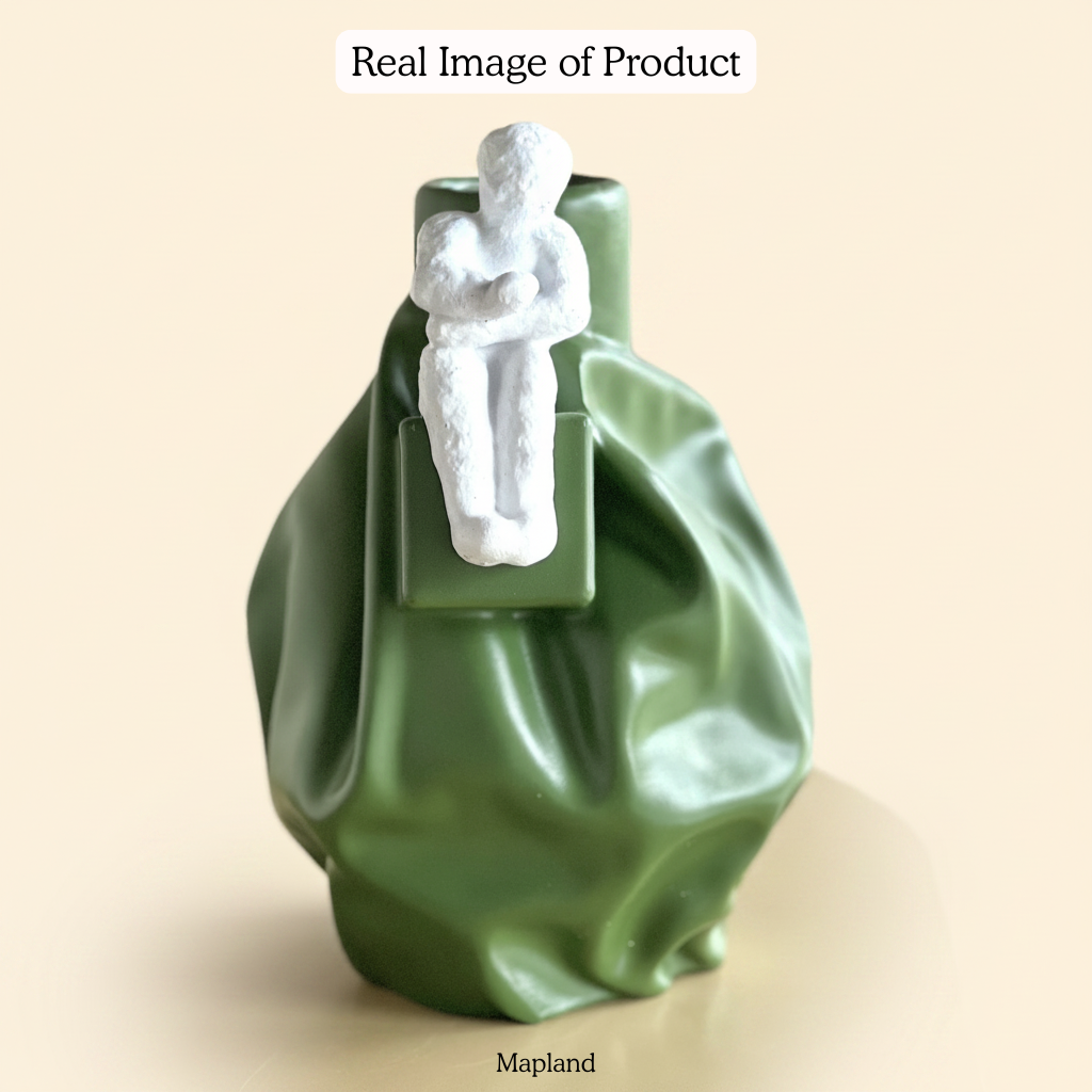 Draped Vase with Figurine Accent