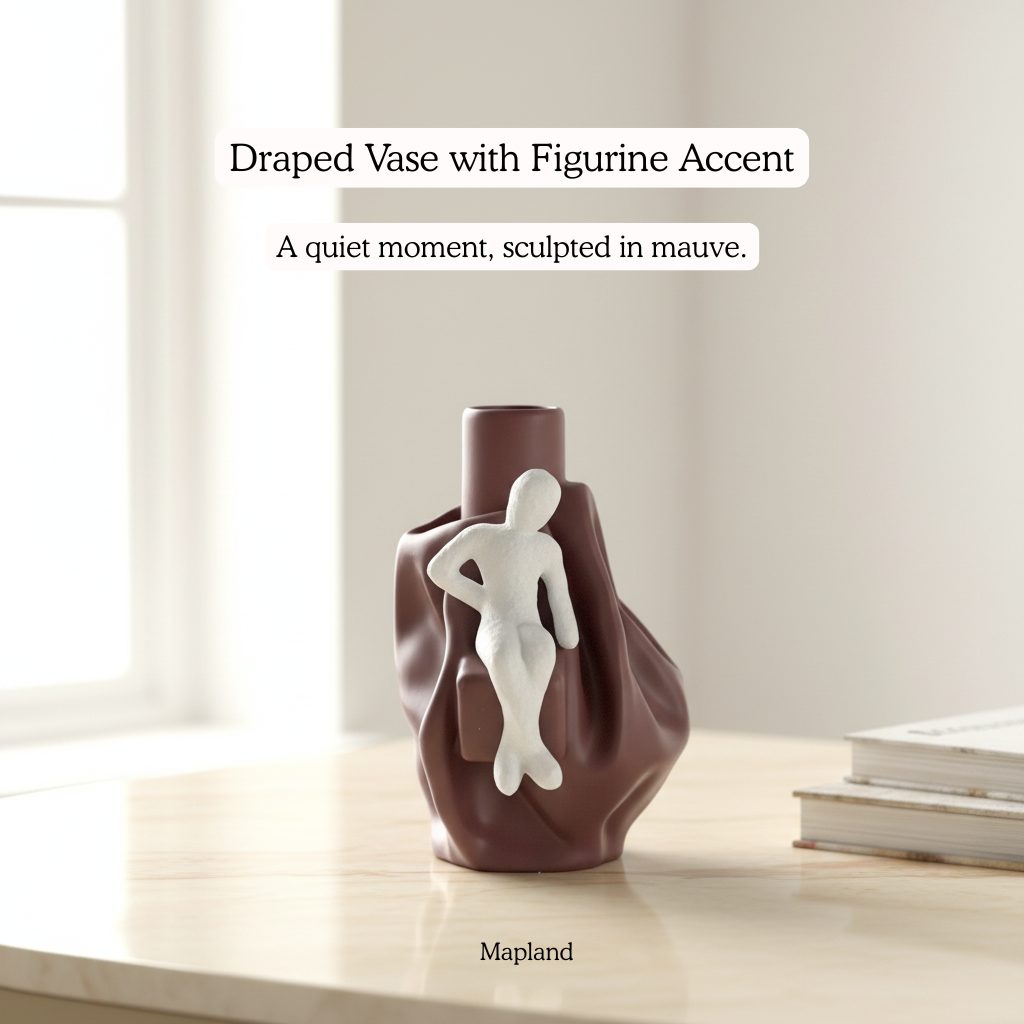 Draped Vase with Figurine Accent