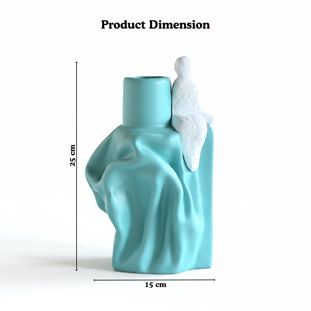 Draped Vase with Figurine Accent
