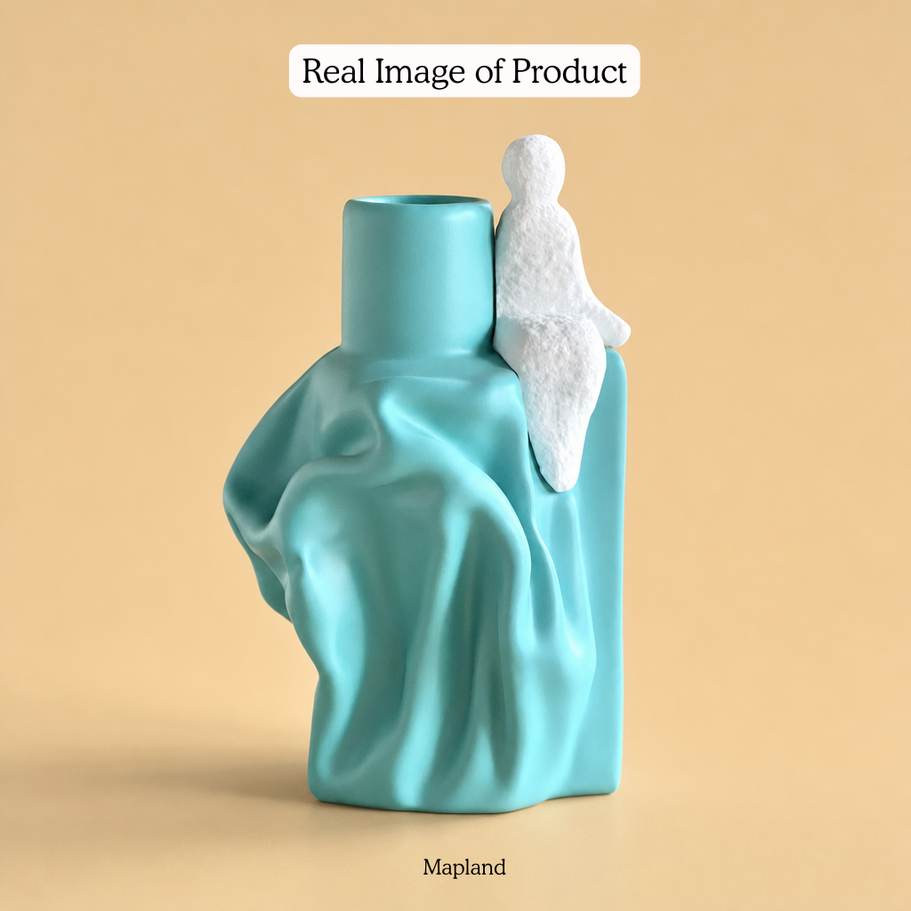Draped Vase with Figurine Accent