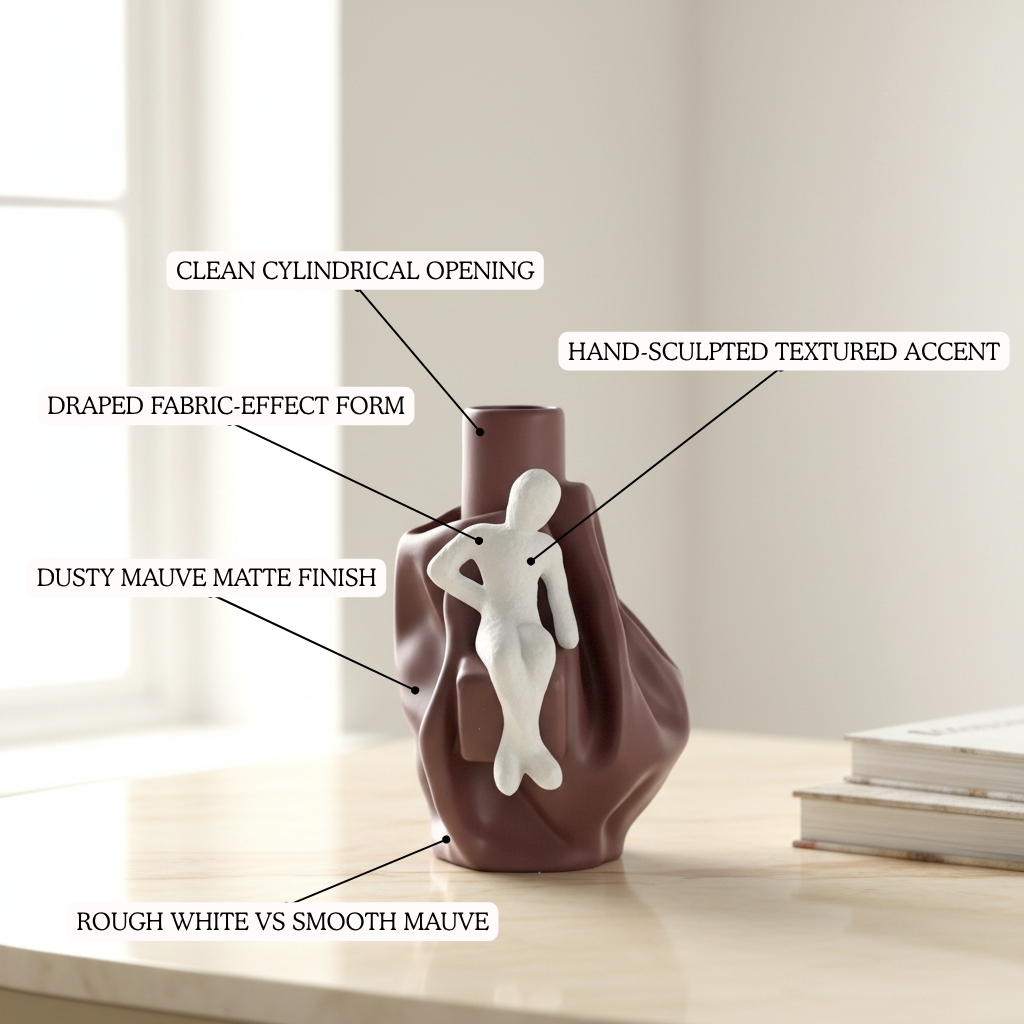 Draped Vase with Figurine Accent