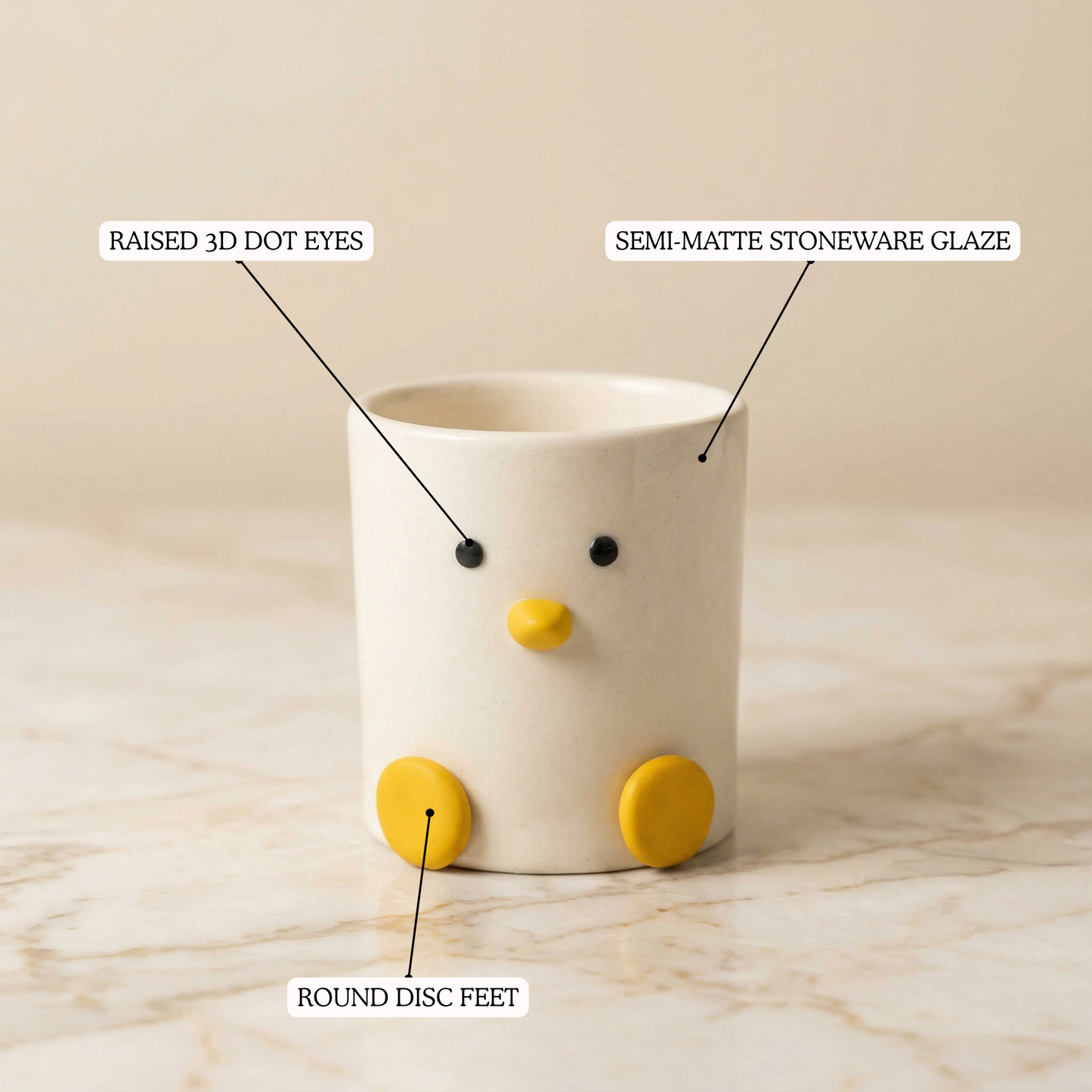 Duck Desk Planter handmade ceramic planter — top view, Indian artisan craft | Mapland