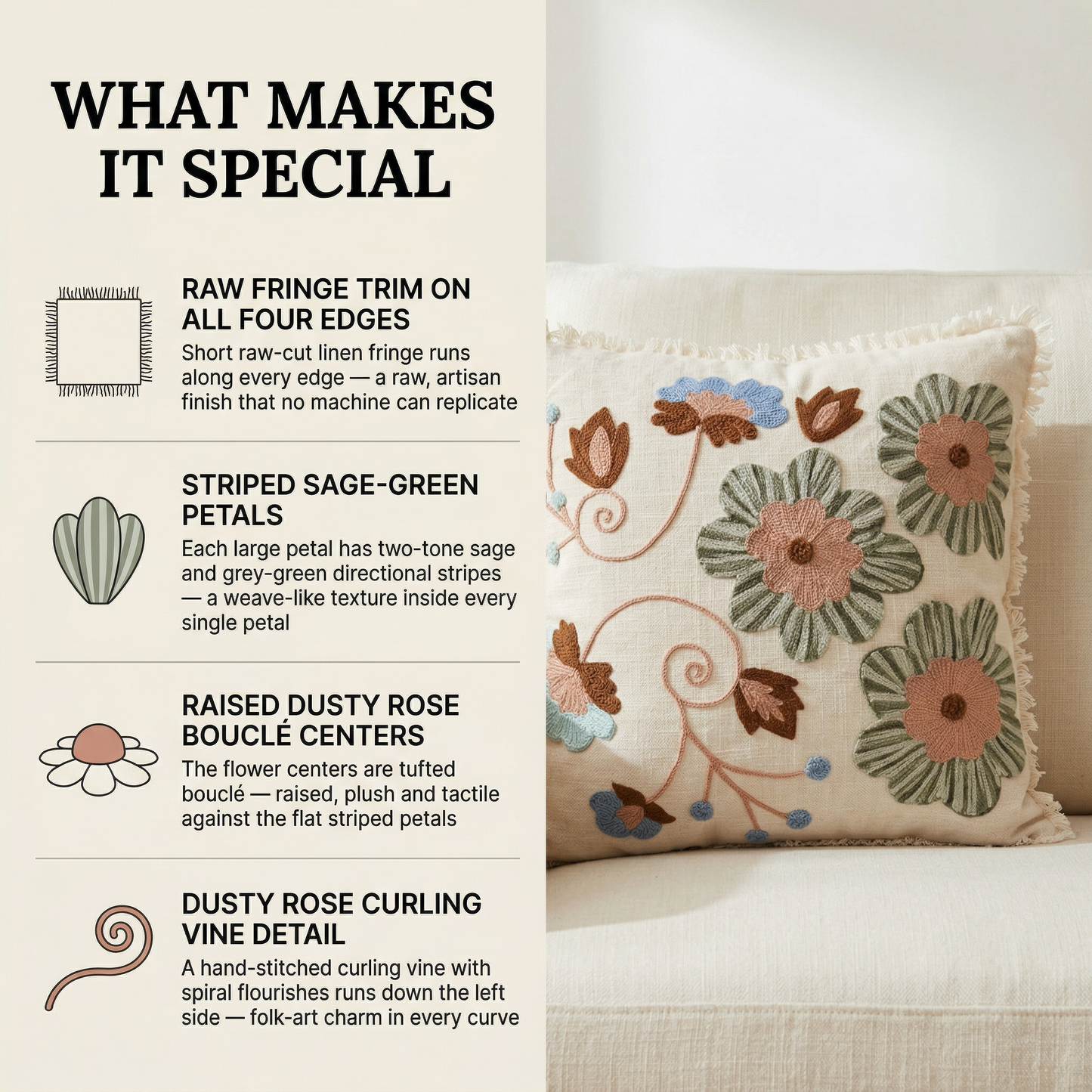 Earth Bloom Cushion Cover 16*16 Inches