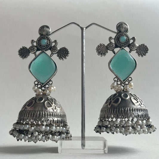 Ezhil Oxidized Earrings for Women – Ethnic Silver Imitation Jewelry