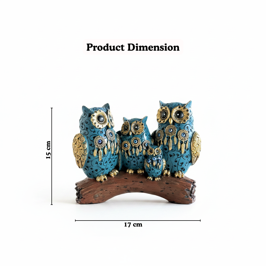Family Nest Evil Eye Owl Figurine