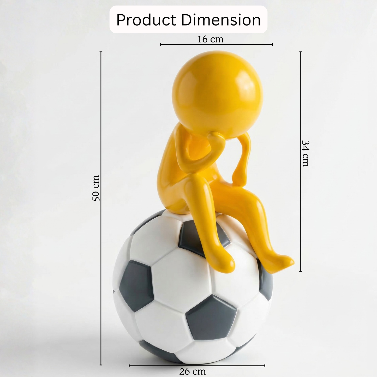 Soccer Thinker Figurine -- decorative figurine, home accent decor | Mapland