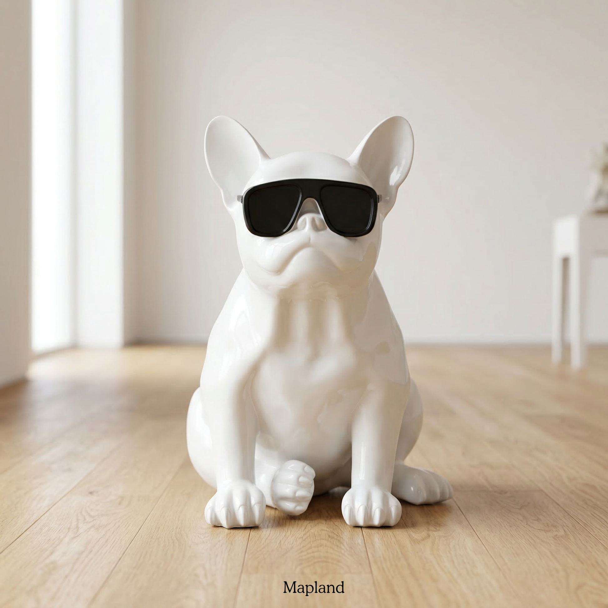 Bulldog with Sunglasses -- decorative figurine, home accent decor | Mapland