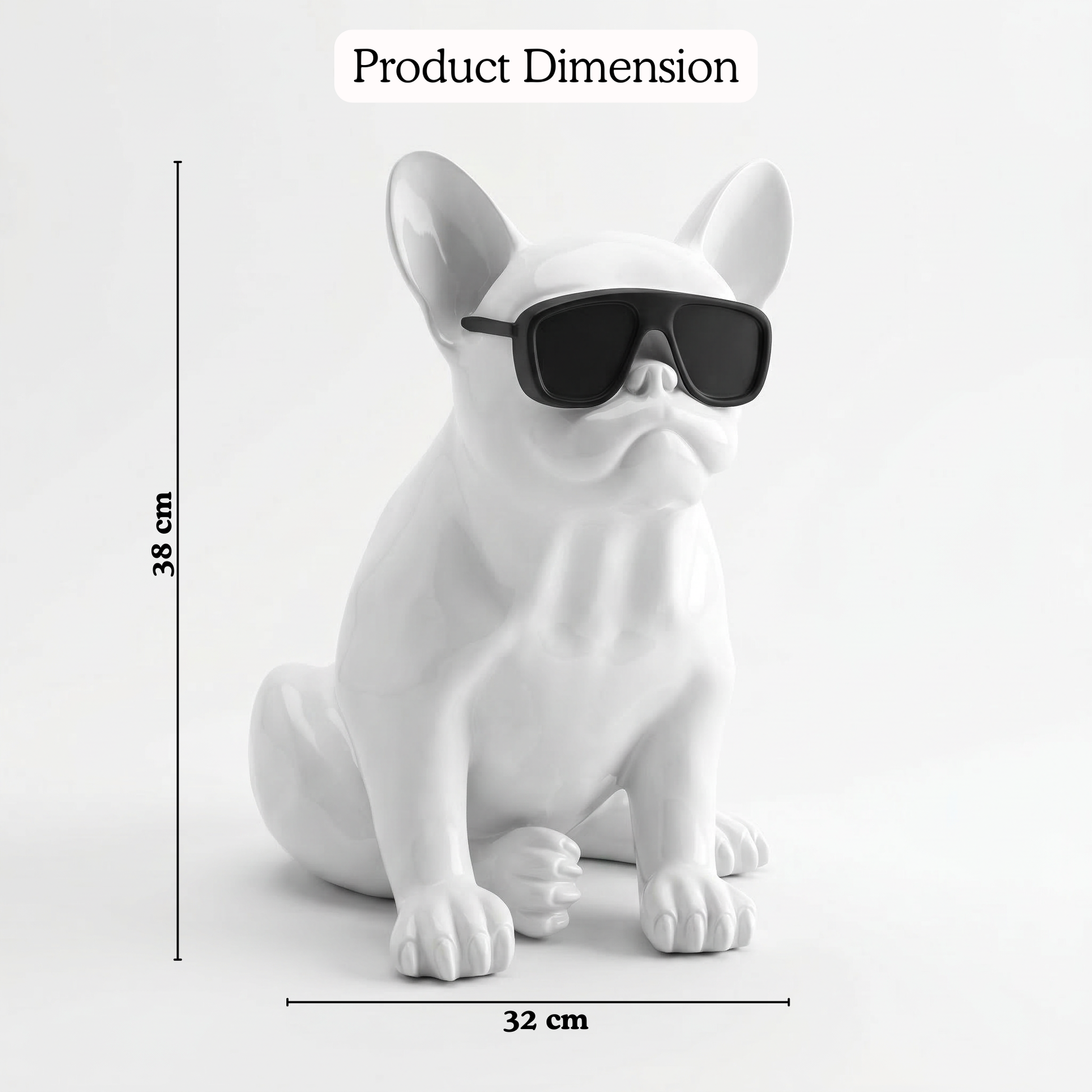 Bulldog with Sunglasses -- decorative figurine, home accent decor | Mapland