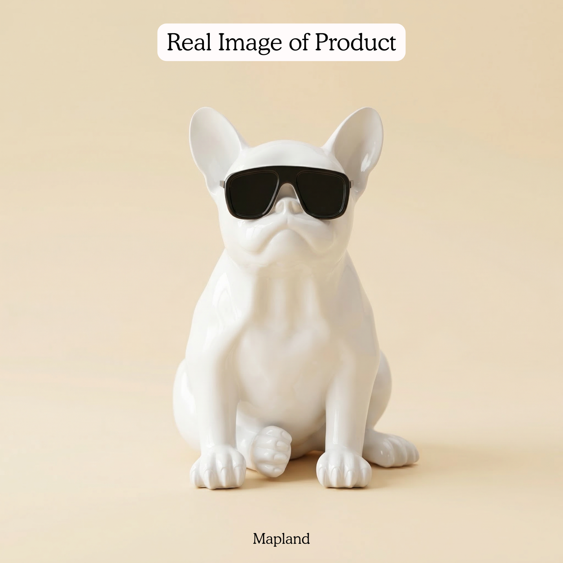 Bulldog with Sunglasses -- decorative figurine, home accent decor | Mapland