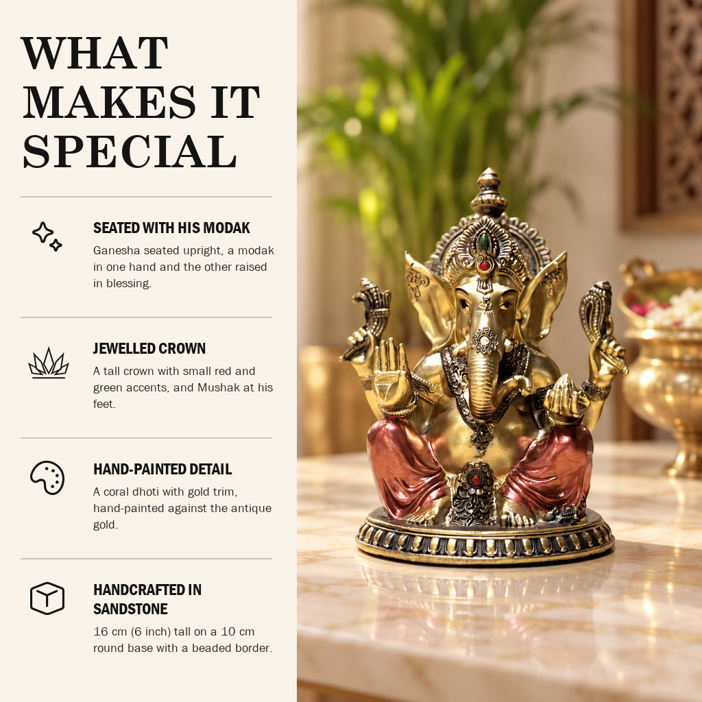 Ganesha Round Base sandstone idol what makes it special | Mapland