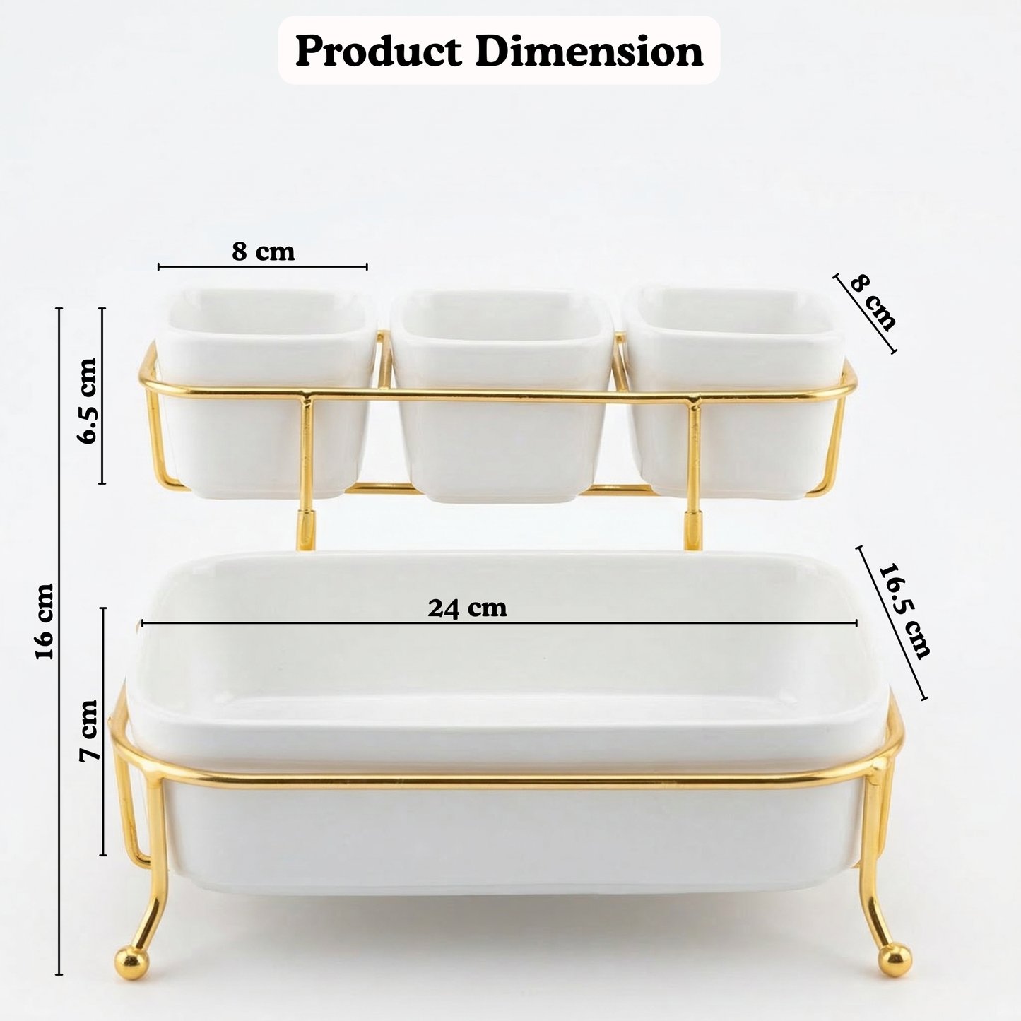 Gilded Feast 2-Tier Ceramic Serving Set — lifestyle view — handmade artisan home decor | Mapland