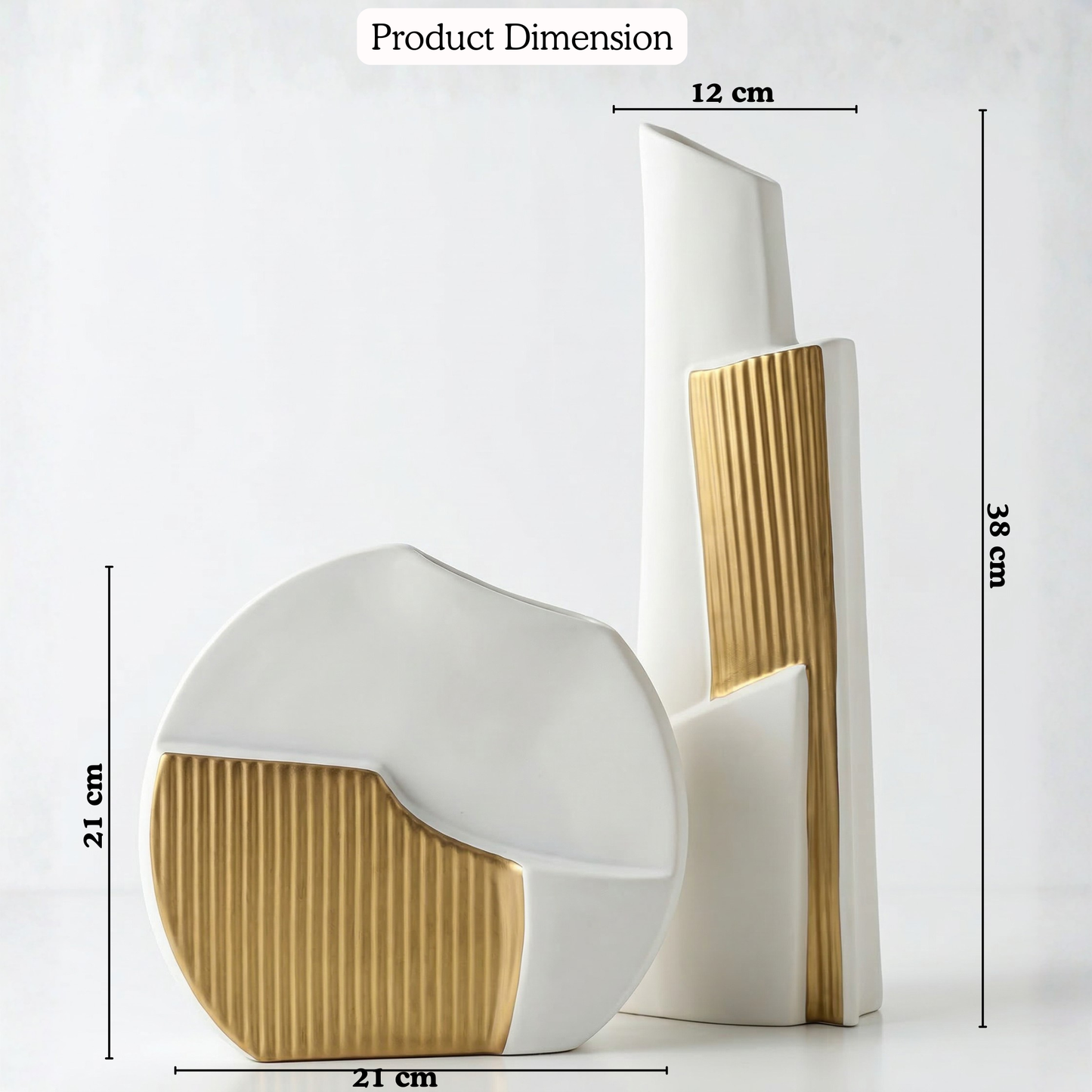 Golden Crest Vase Pair -- decorative home accent, resin home decor | Mapland