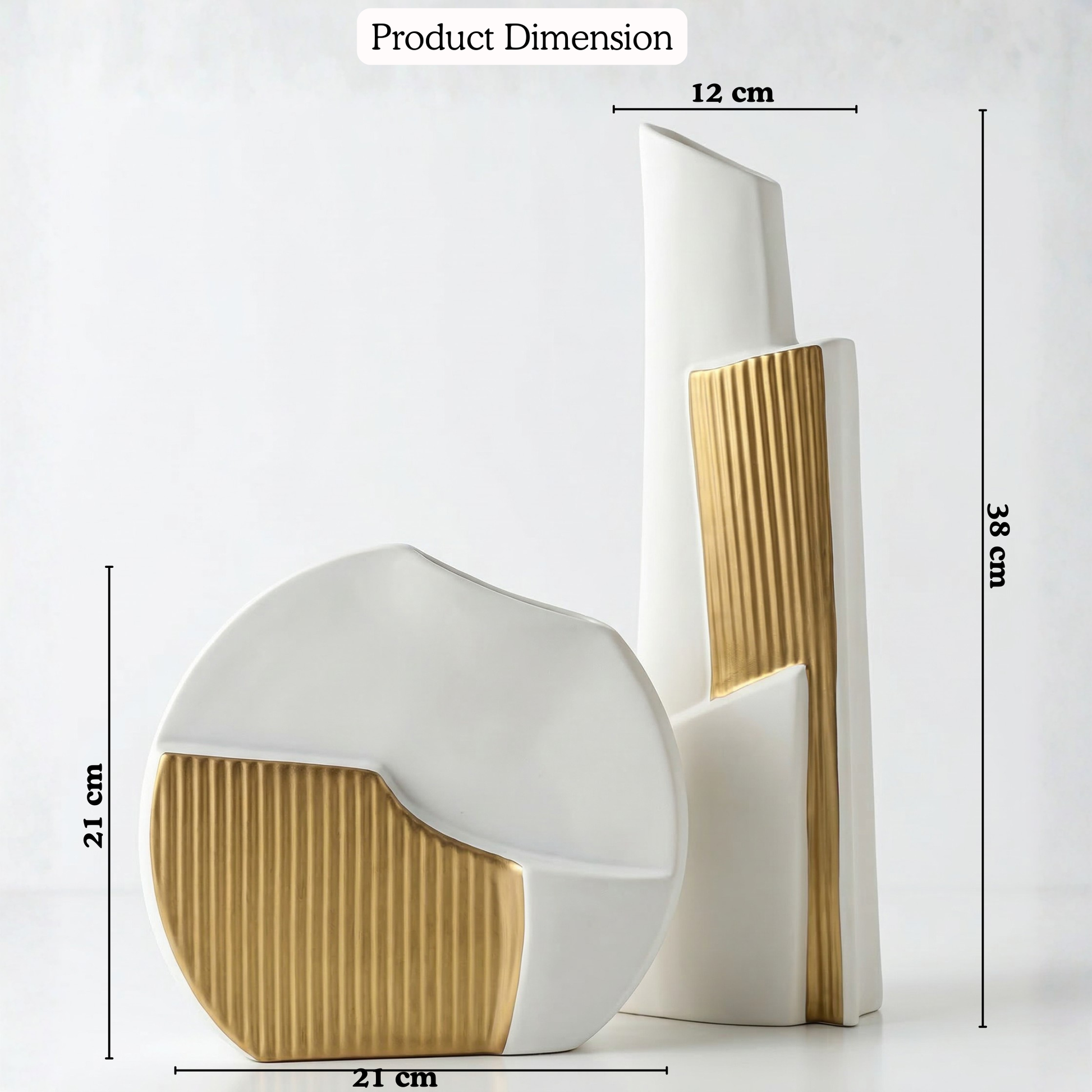 Golden Crest Vase Pair -- decorative home accent, resin home decor | Mapland