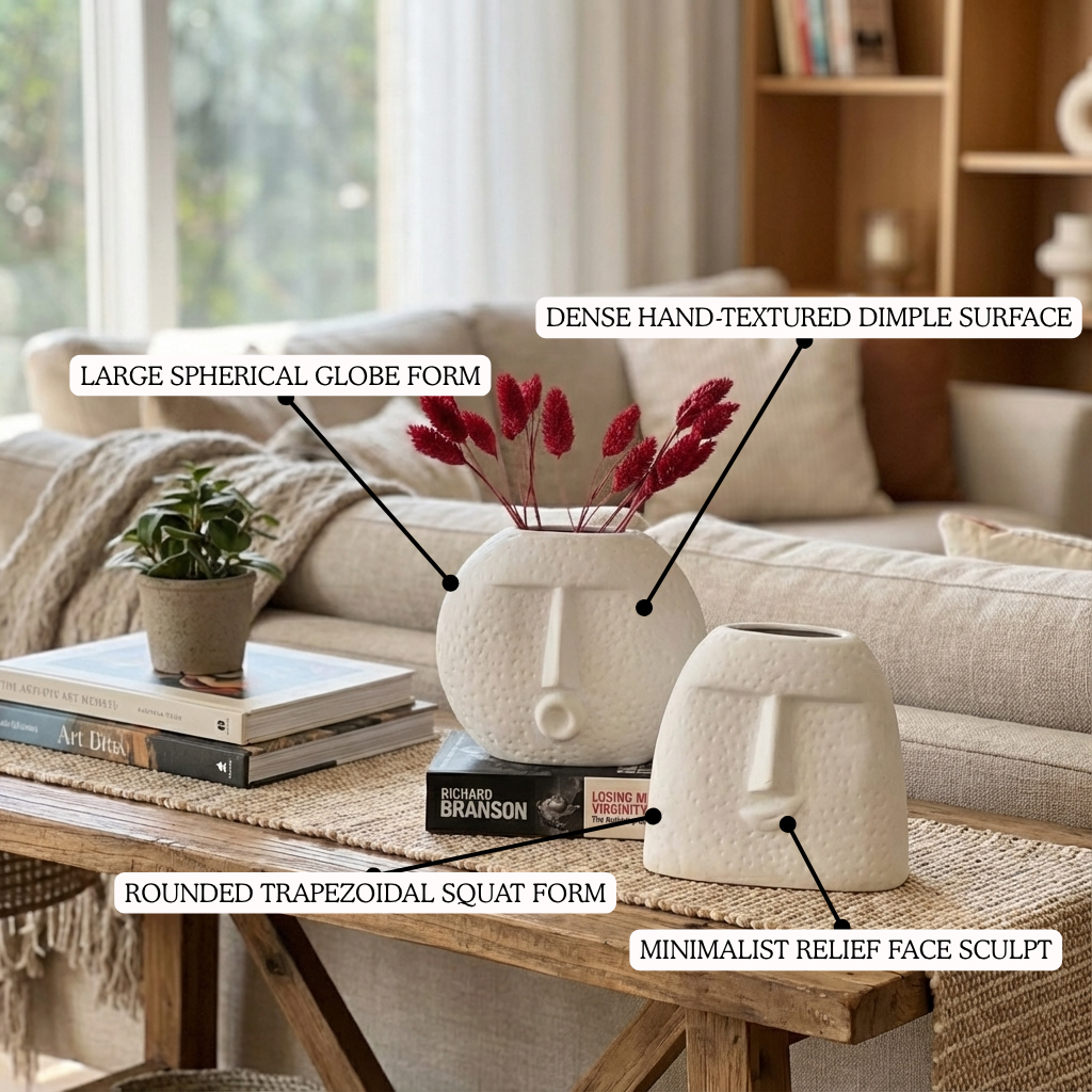 Guise Abstract Face Vase Set