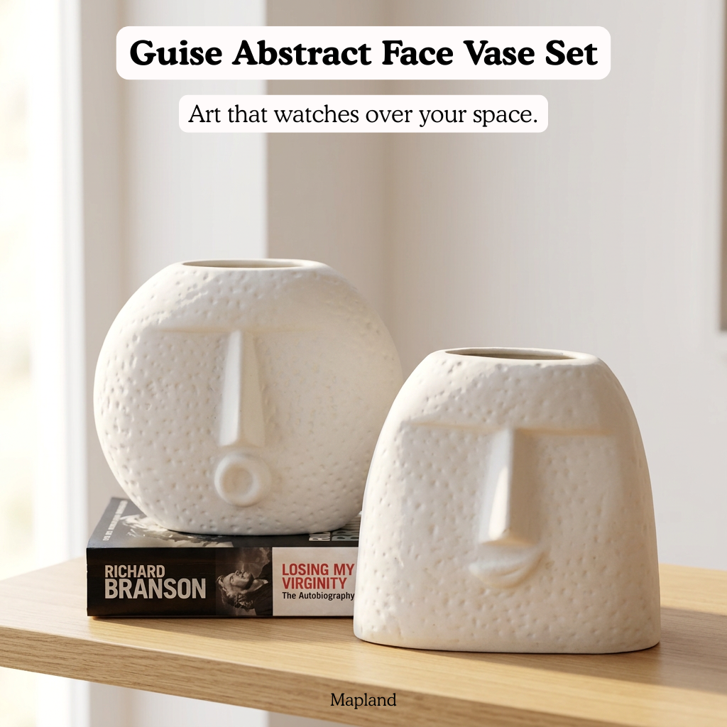 Guise Abstract Face Vase Set