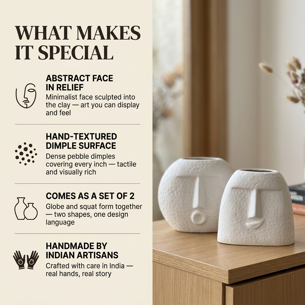 Guise Abstract Face Vase Set