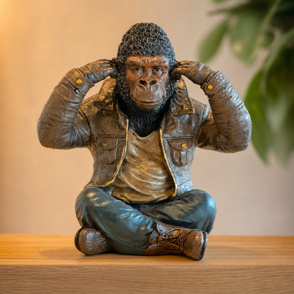 Speak No Evil Gorilla Resin Figurine