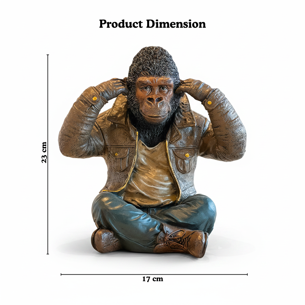 Speak No Evil Gorilla Resin Figurine