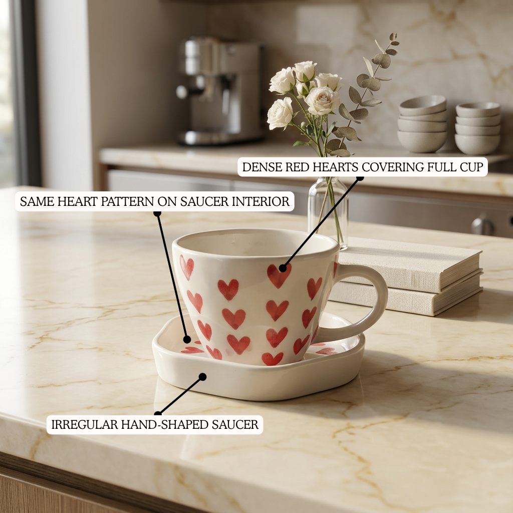 Heartwarming Cup & Saucer Set — handmade ceramic cup | Mapland