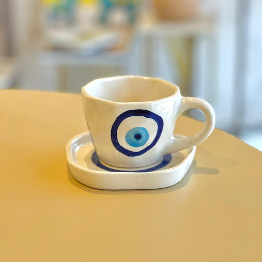 Evil Eye Ceramic Cup & Saucer - Mapland