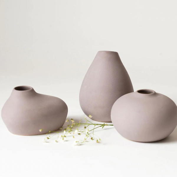 Roll Vase Lavender Set of 3.