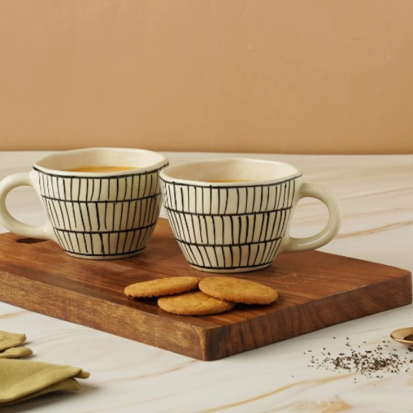 Basket Weave Ceramic Cups