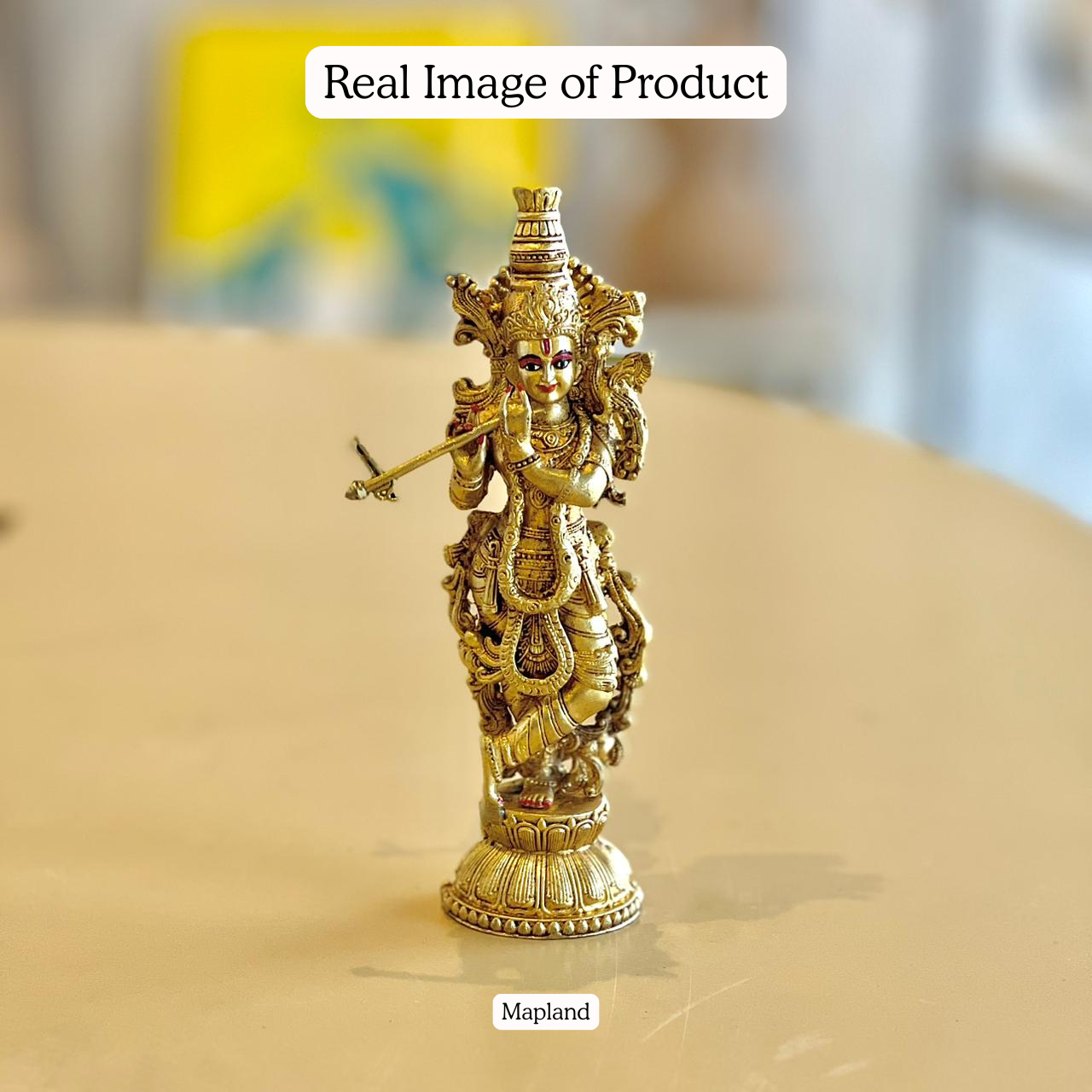 Krishna Murali Manohar brass figurine real image | Mapland
