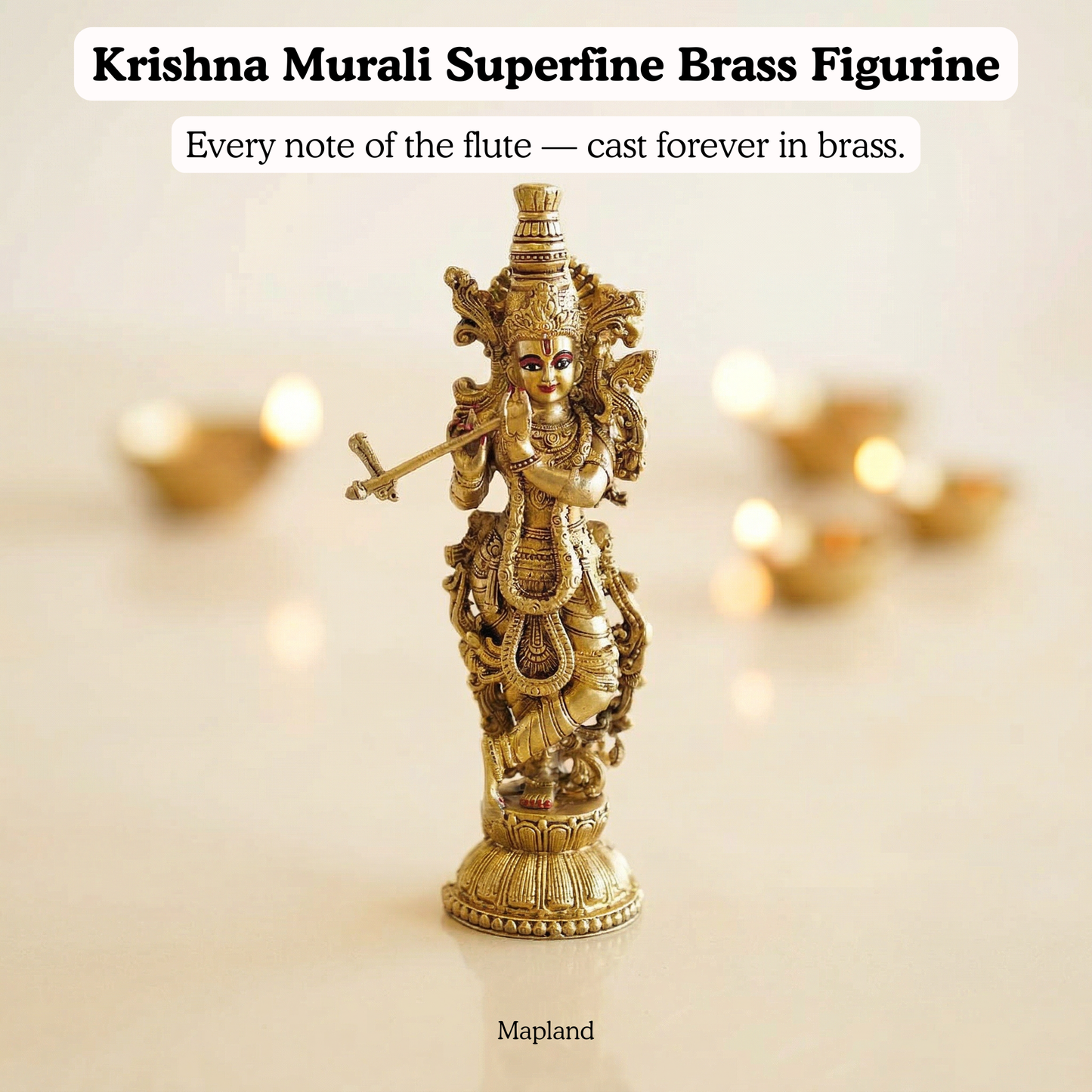 Krishna brass figurine side view tribhanga pose | Mapland
