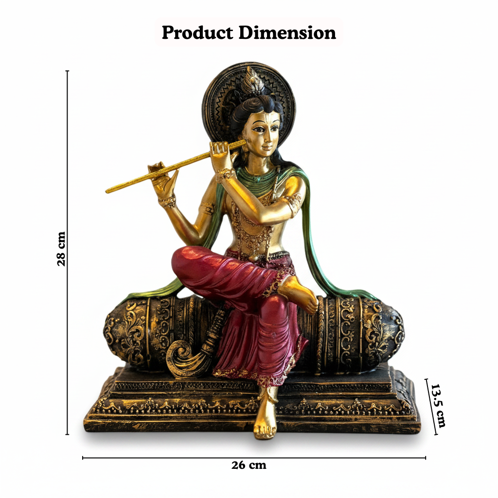 Krishna with Flute Resin Figurine