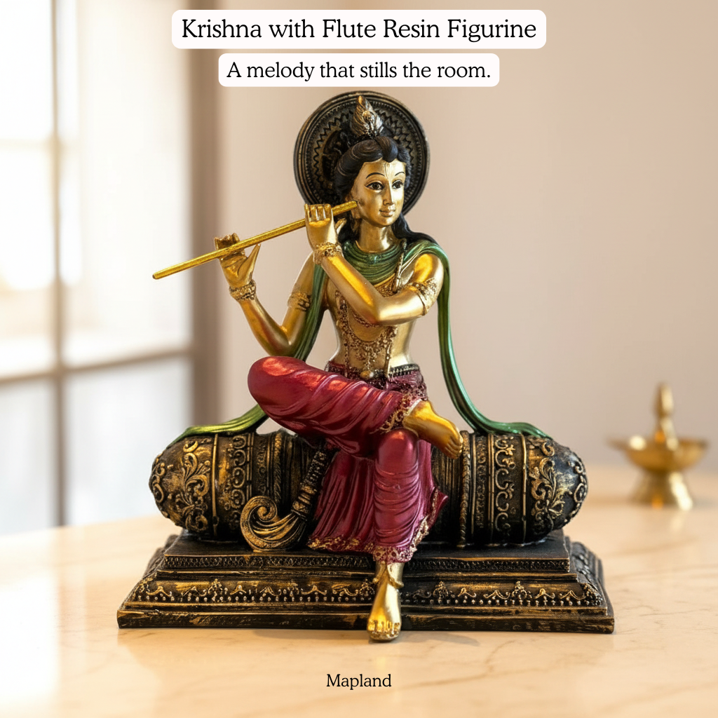 Krishna with Flute Resin Figurine