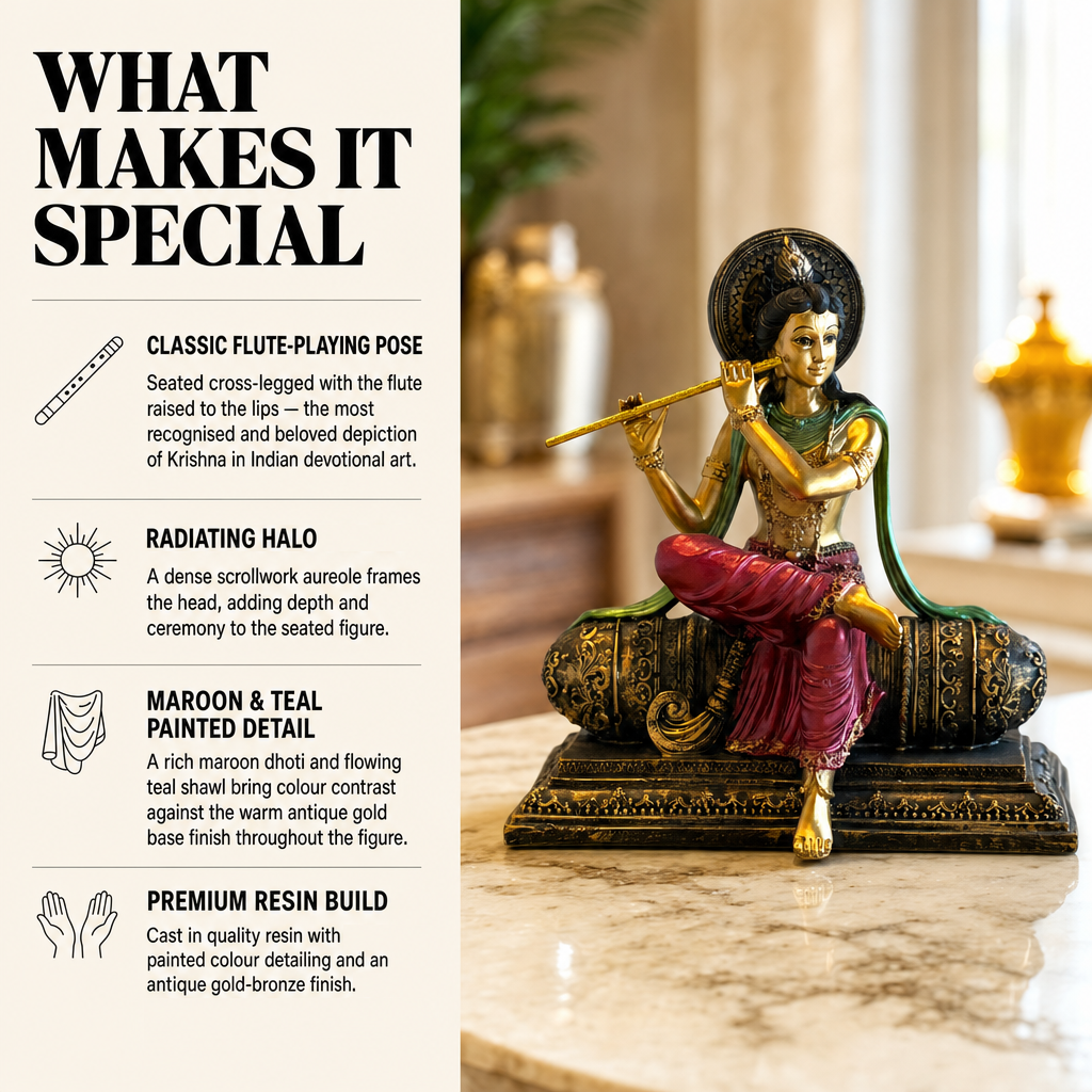 Krishna with Flute resin figurine what makes it special | Mapland