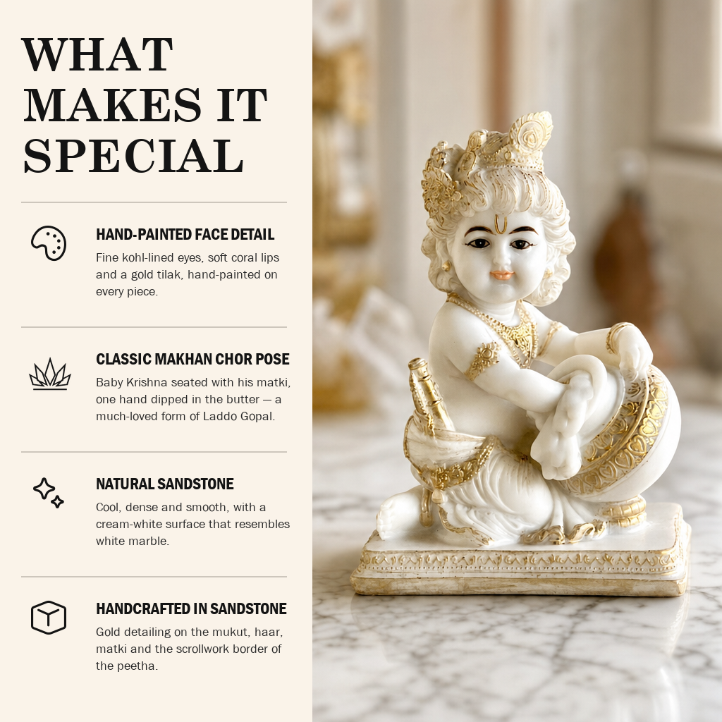 Laddo Gopal sandstone figurine what makes it special | Mapland