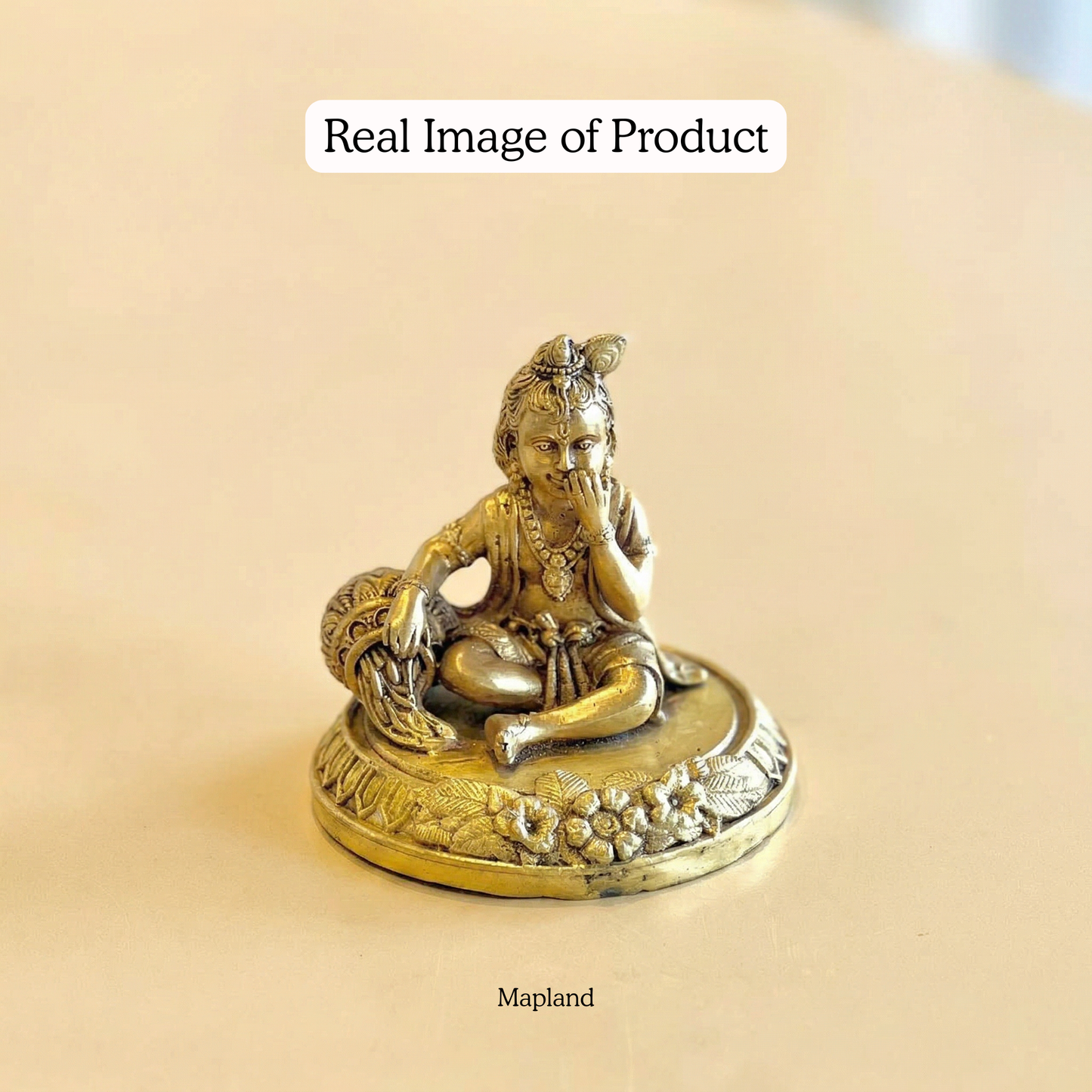 Ladoo Gopal brass figurine real lifestyle image | Mapland