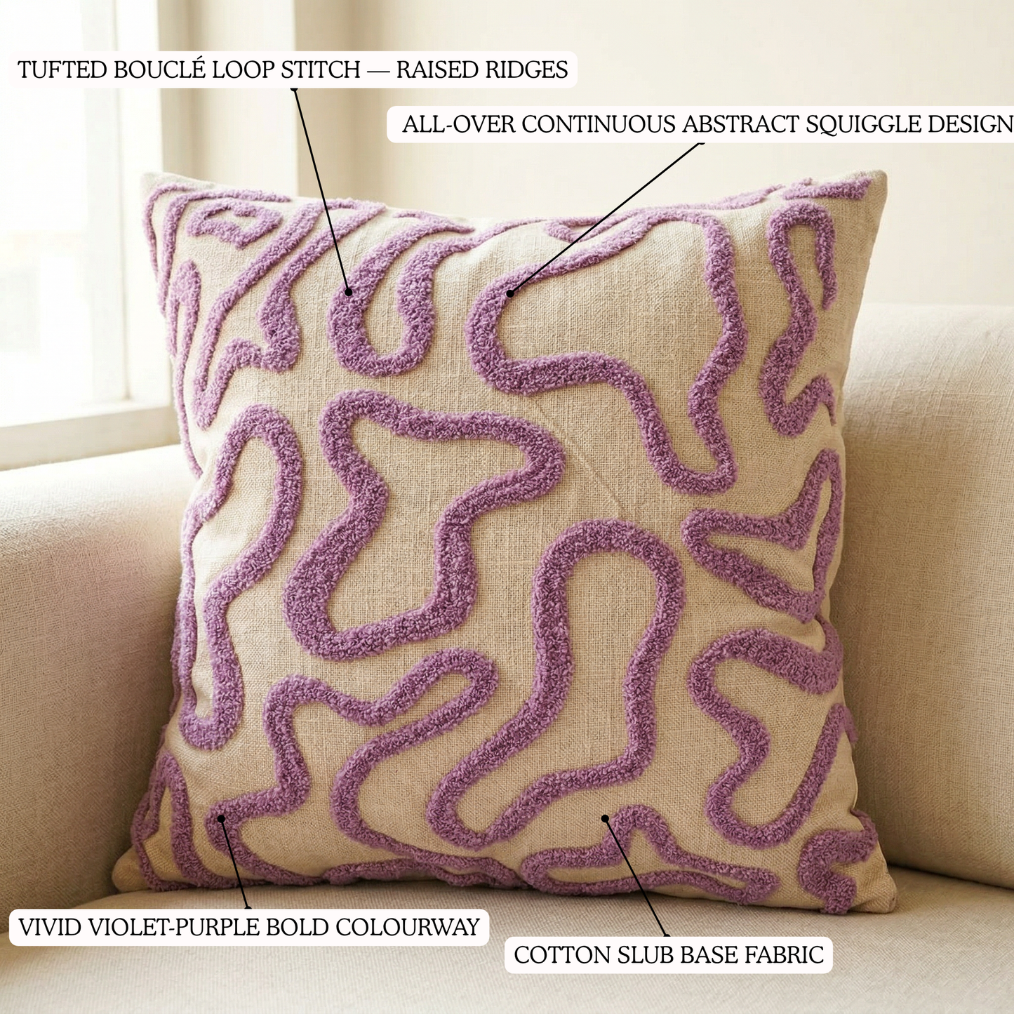 Lavender Drift Cushion Cover 16*16 Inches
