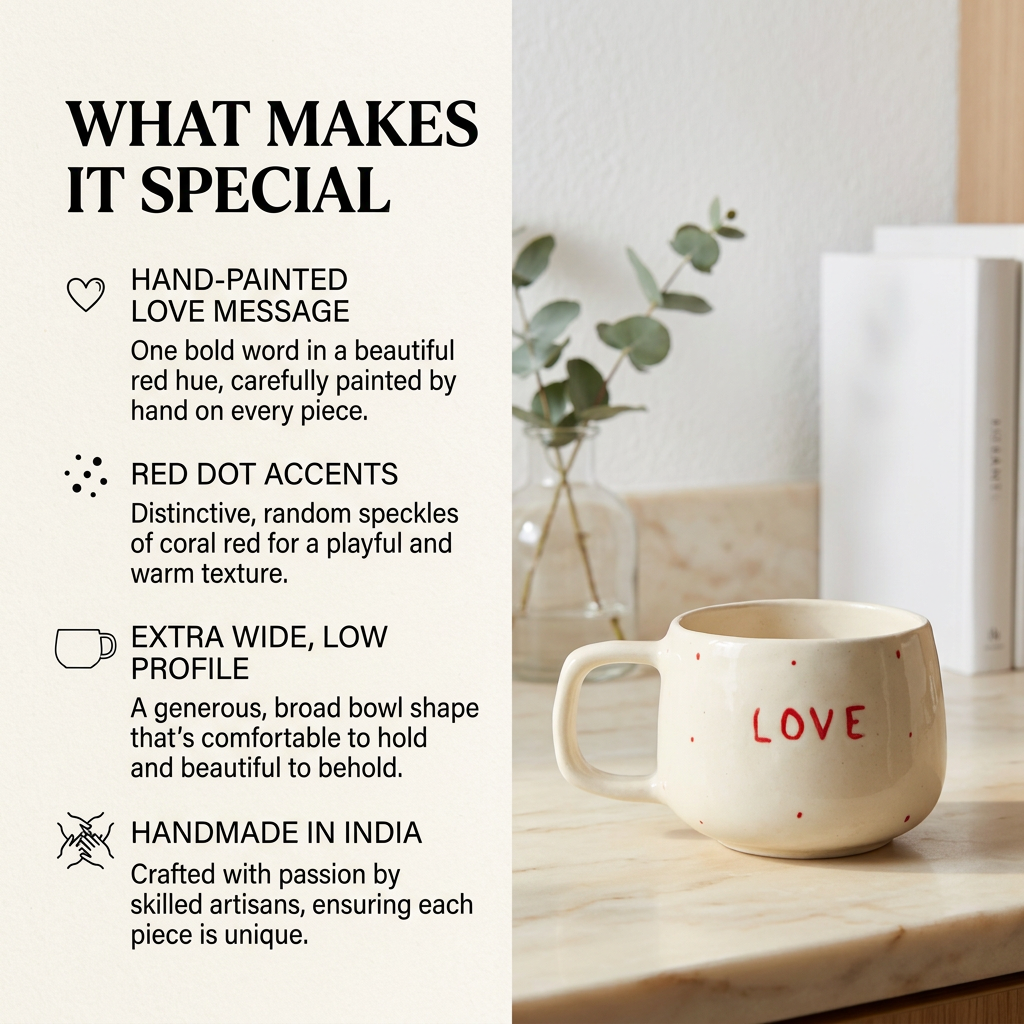Love Dot Cup — handmade ceramic cup, view 6 | Mapland