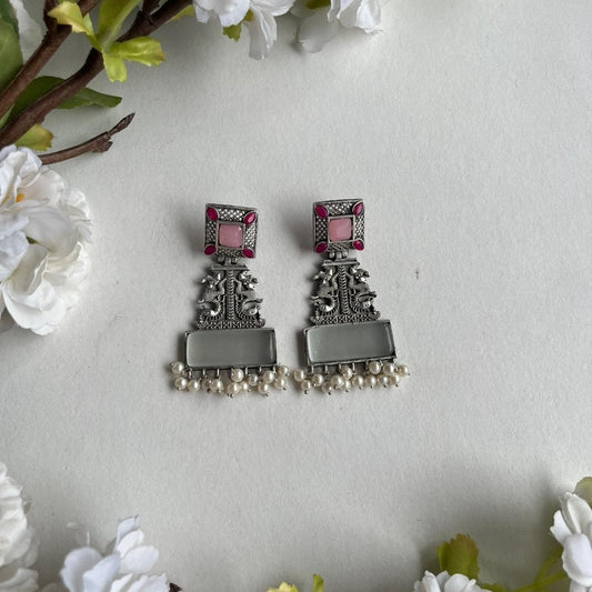 Maham Oxidized Earrings for Women – Ethnic Silver Imitation Jewelry