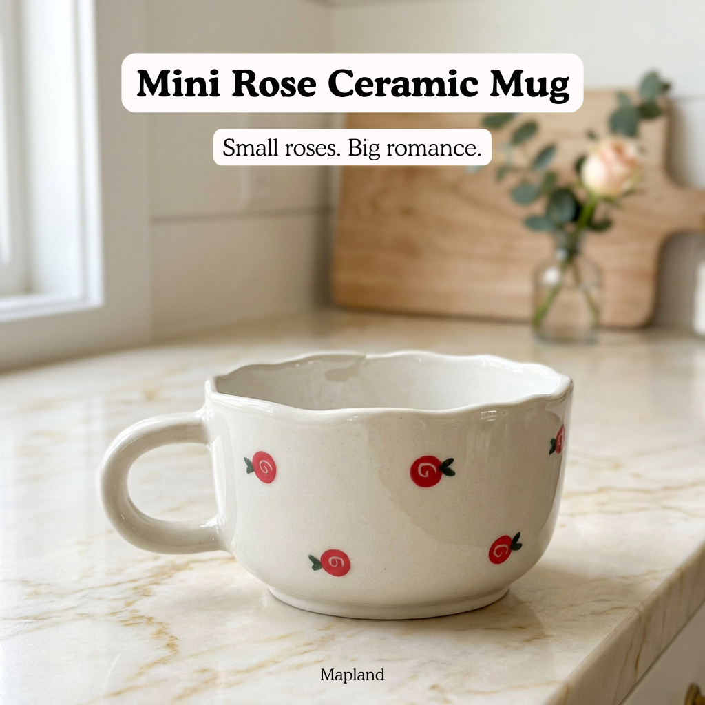 Mini Rose Ceramic Mug - Mapland