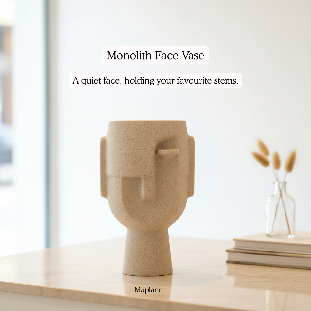 Monolith Face Vase — Sandy Ceramic