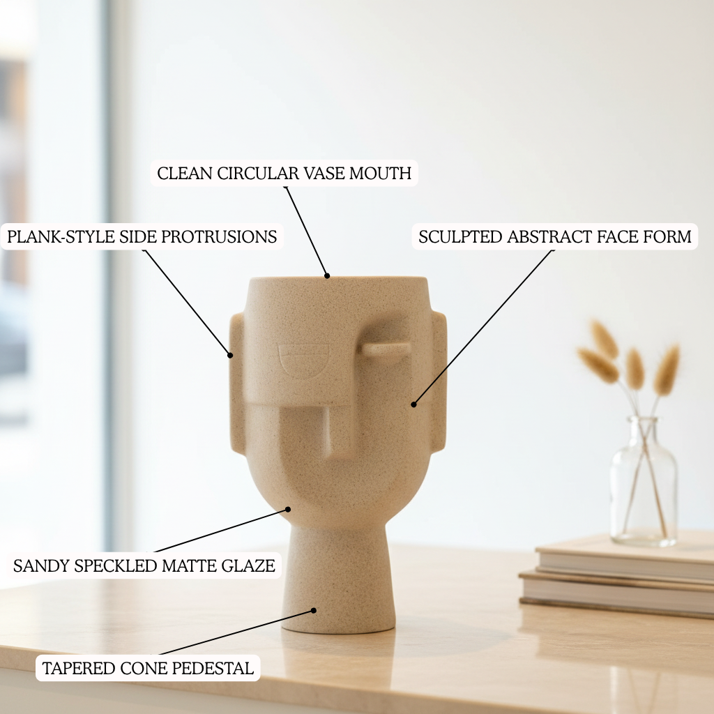 Monolith Face Vase — Sandy Ceramic